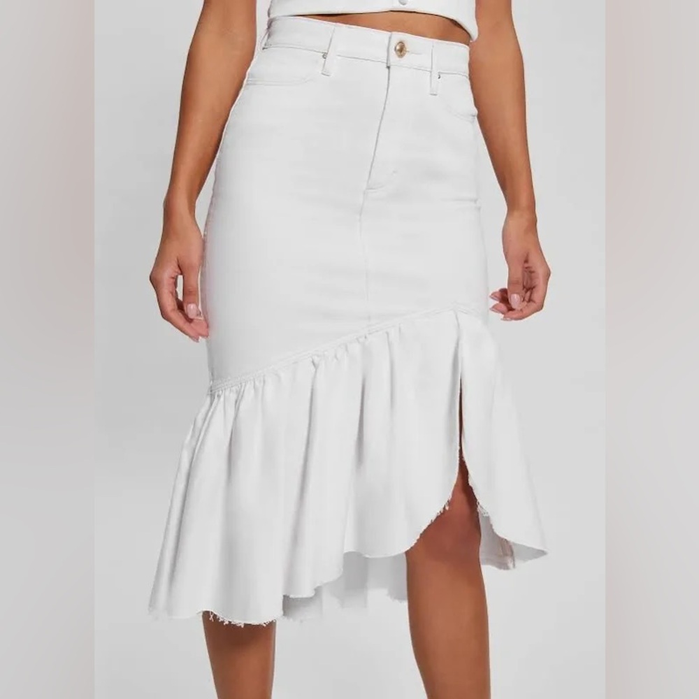 Guess - Marinella White Denim Pencil Skirt